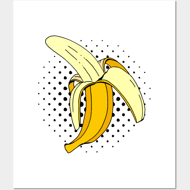 Retro Banana Fruit Graphic Pop Art Wall Art by HotHibiscus